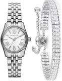 Michael Kors Lexington Quartz White Dial Silver Steel Strap Watch For Women - MK3228