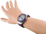 Guess Limelight Quartz Silver Dial Purple Leather Strap Watch For Women - W0775L6