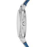 Michael Kors Cinthia Mother of Pearl Dial Blue Leather Strap Watch for Women - MK2661