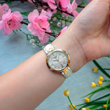 Jam Tangan Tissot T Lady Flamingo Mother of Pearl White Dial White Leather Strap Untuk Wanita - T094.210.26.111.01