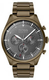 Hugo Boss Pioneer Quartz Gray Dial Brown Steel Strap Watch for Men - 1513715