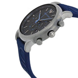 Emporio Armani  Luigi Chronograph Black Dial Blue Rubber Strap Watch For Men - AR11023