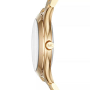 Michael Kors Mini Runway Slim Gold Dial Gold Steel Strap Watch for Women - MK3512