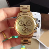 Michael Kors Runway Gold Dial Gold Steel Strap Watch for Women - MK5384