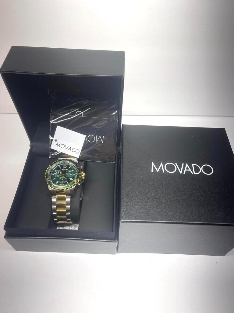 Strap Men Movado Series for Watch For Green 800 Chronograph Two Men Dial Steel Tone Watch