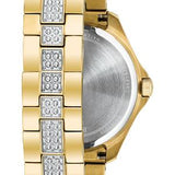 Bulova Crystal Collection Silver Crystal Dial Gold Steel Strap Watch for Women - 98L228