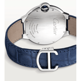 Cartier Ballon Bleu De Cartier Blue Dial Blue Leather Strap Watch for Men - WSBB0027