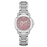 Burberry The Britain Diamonds Pink Dial Silver Steel Strap Watch for Women - BBY1805