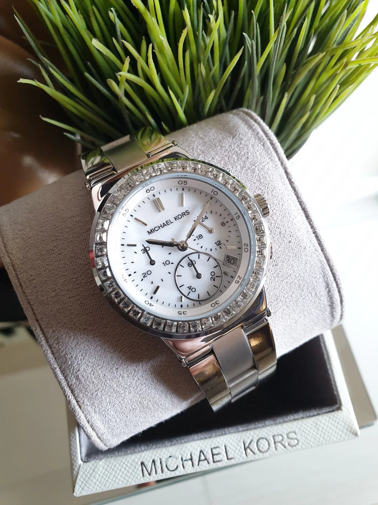 Michael Kors Dylan Silver Dial Silver Steel Strap Watch for Women