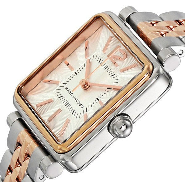 Marc Jacobs Vic Silver Dial Two Tone Steel Strap Watch for Women