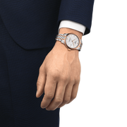 Tissot Le Locle Powermatic 80 Diamonds Silver Dial Two Tone Steel Strap Watch For Men - T006.407.22.036.01