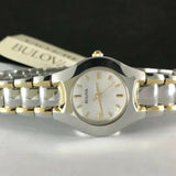 Bulova Classic White Dial Two Tone Steel Strap Watch for Women - 98T84