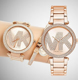 Michael Kors Parker Quartz Rose Gold Dial Rose Gold Steel Strap Watch For Women - MK6660