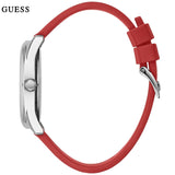 Guess G-Twist Silver Dial Red Rubber Strap Watch for Women - W0911L9