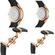 Daniel Wellington Iconic Motion Black Dial Black Rubber Strap Watch For Men - DW00100425