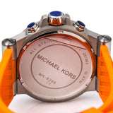 Michael Kors Dylan Chronograph Grey Dial Orange Rubber Strap Watch for Men - MK8296