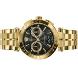 Versace Aion Chronograph Black Dial Gold Steel Strap Watch For Men - VE1D01721