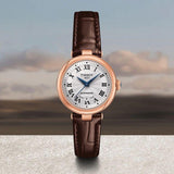 Jam Tangan Tissot Bellissima Automatic Silver Dial Brown Leather Strap Untuk Wanita - T126.207.36.013.00
