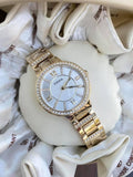 Fossil Virginia White Dial Gold Steel Strap Watch for Women - ES3283