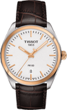 Tissot T Classic PR 100 Quartz White Dial Brown Leather Strap Watch for Men - T101.410.26.031.00