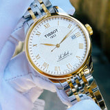 Jam Tangan Pria Tissot Le Locle Powermatic 80 Silver Dial Two Tone Steel Strap - T006.407.22.033.01