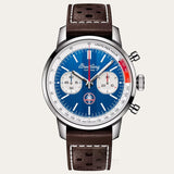 Breitling Top Time B01 Shelby Cobra Blue Dial Brown Leather Strap Watch for Men - AB01763A1C1X1