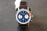 Breitling Top Time B01 Shelby Cobra Blue Dial Brown Leather Strap Watch for Men - AB01763A1C1X1