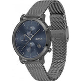 Hugo Boss Skymaster Chronograph Grey Dial Grey Mesh Bracelet Watch for Men  - 1513934