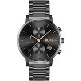 Hugo Boss Integrity Black Dial Black Steel Strap Watch for Men - 1513780