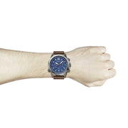 Hugo Boss Nomad Chronograph Blue Dial Brown Leather Strap Watch for Men - 1513773