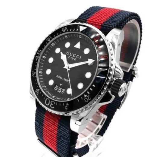 GUCCI Dive ブラック ラバーベルト 200M防水(45mm) グッチ GUCCI ダイヴ ウォッチ メンズ クォーツ ラバーベルト