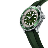 Breitling Superocean Automatic 44 Green Dial Green Rubber Strap Watch for Men - A17376A31L1S1