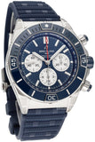 Breitling Super Chronomat B01 44 Blue Dial Blue Rubber Strap Watch for Men - AB0136161C1S1