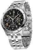 Breitling Super Avi B04 Chronograph GMT 46 P-51 Mustang Black Dial Silver Steel Strap Watch for Men - AB04453A1B1A1