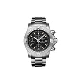 Breitling Avenger Chronograph 43 Black Dial Silver Steel Strap Watch for Men - A13385101B1A1