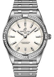 Breitling Chronomat 32 Diamonds White Dial Silver Steel Strap Watch for Women - A77310591A1A1