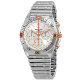 Breitling Chronomat B01 42 White Dial Silver Steel Strap Watch for Men - IB0134101G1A1