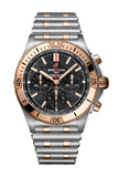 Breitling Chronomat B01 42 18K Red Gold Black Dial Two Tone Steel Strap Watch for Men - UB01341A1B1U1