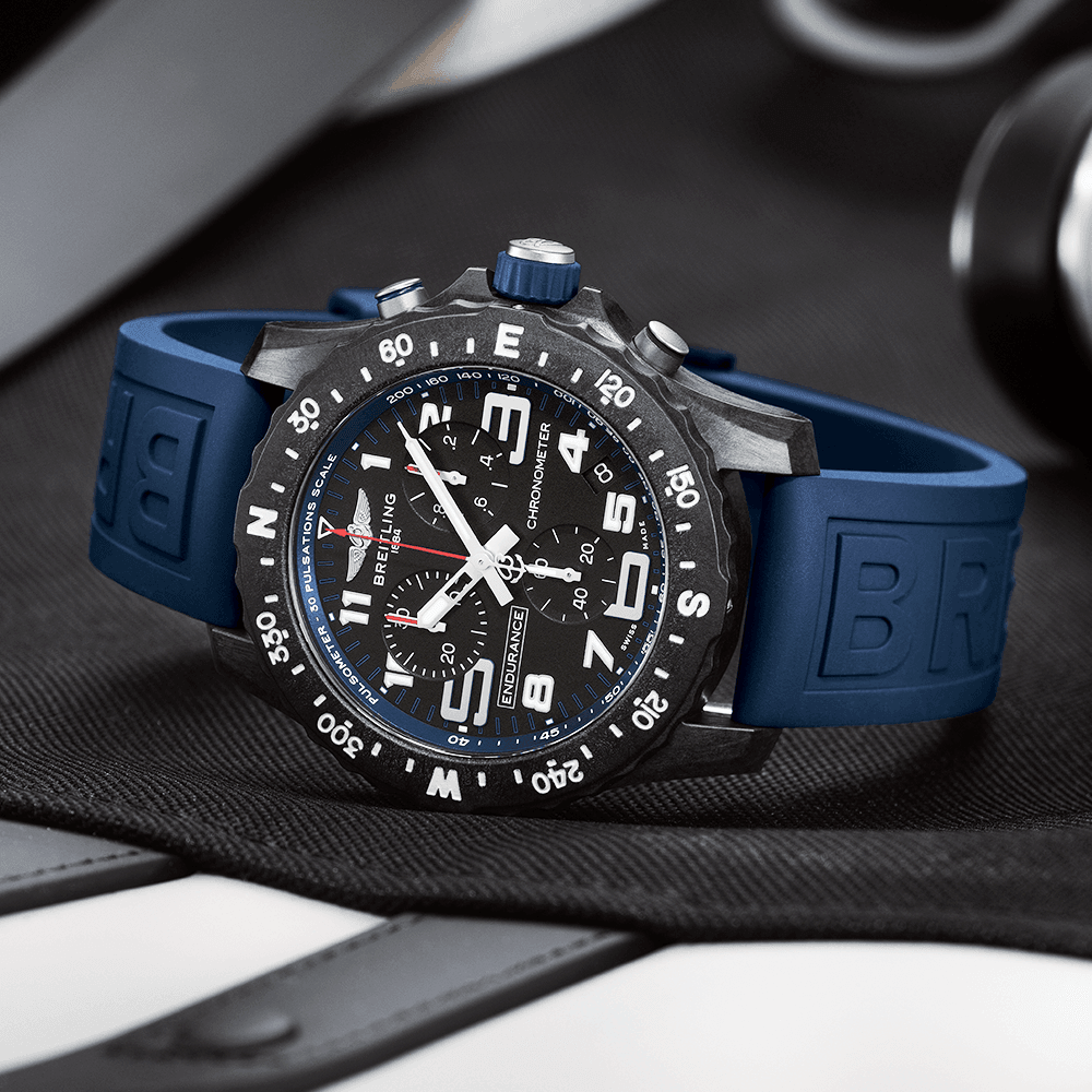 Breitling watch with blue rubber strap best sale
