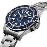 Breitling Superocean Automatic 42mm Blue Dial Silver Steel Strap Watch for Men - A17366D81C1A1