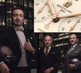 Breitling Premier B01 Chronograph 42 White Dial Rose Gold Steel Strap Watch for Men - RB0145371G1R1