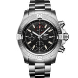 Breitling Super Avenger Chronograph 48 Black Dial Silver Steel Strap Watch for Men - A13375101B1A1