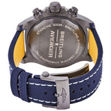 Breitling Super Avenger Chronograph 48 Night Mission Blue Dial Blue Leather Strap Watch for Men - V13375101C1X2