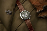 Breitling Super Avi B04 Chronograph GMT 46 Curtiss Warhawk Green Dial Brown Leather Strap Watch for Men - AB04452A1L1X1