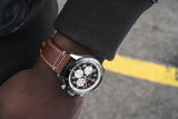 Breitling Super Avi B04 Chronograph GMT 46 Mosquito Black Dial Brown Leather Strap Watch for Men - YB04451A1B1X1