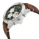 Breitling Super Avi B04 Chronograph GMT 46 Curtiss Warhawk Green Dial Brown Leather Strap Watch for Men - AB04452A1L1X1