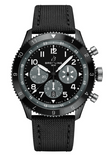 Breitling Super Avi B04 Chronograph GMT 46 Mosquito Night Fighter Black Dial Black Nylon Strap Watch for Men - SB04451A1B1X1