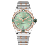 Breitling Super Chronomat Automatic 38 Diamonds Green Dial Two Tone Steel Strap Watch for Women - U17356531L1U1