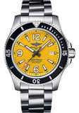 Breitling Superocean II Automatic 44mm Yellow Dial Silver Steel Strap Watch for Men - A17367021I1A1