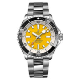 Breitling Superocean II Automatic 44mm Yellow Dial Silver Steel Strap Watch for Men - A17367021I1A1